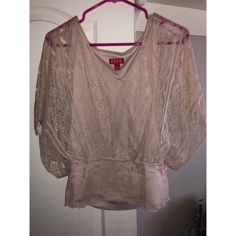 Tan Lace Blouse